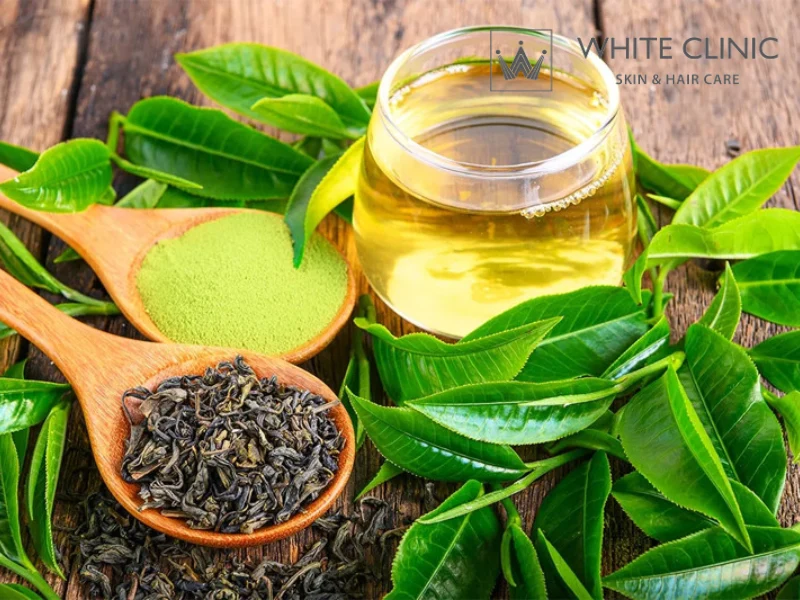 trị mụn bằng trà xanh